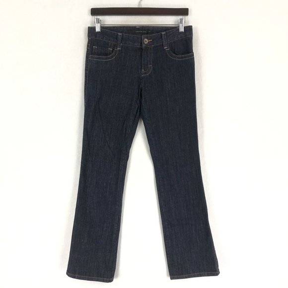 Calvin Klein Women's Size 27/4 Dark Wash Blue Denim Mini Bootcut Jeans - Picture 1 of 9